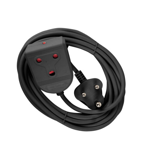 ELECTRICMATE BLACK MEDIUM DUTY 5M EXTENSION LEADS 10AMP