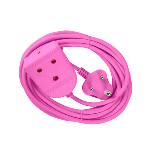 ELECTRICMATE PINK MEDIUM DUTY 5M EXTENSION LEADS 10AMP