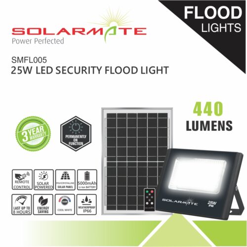 SOLARMATE 25W LED SECURITY FLOOD LIGHT